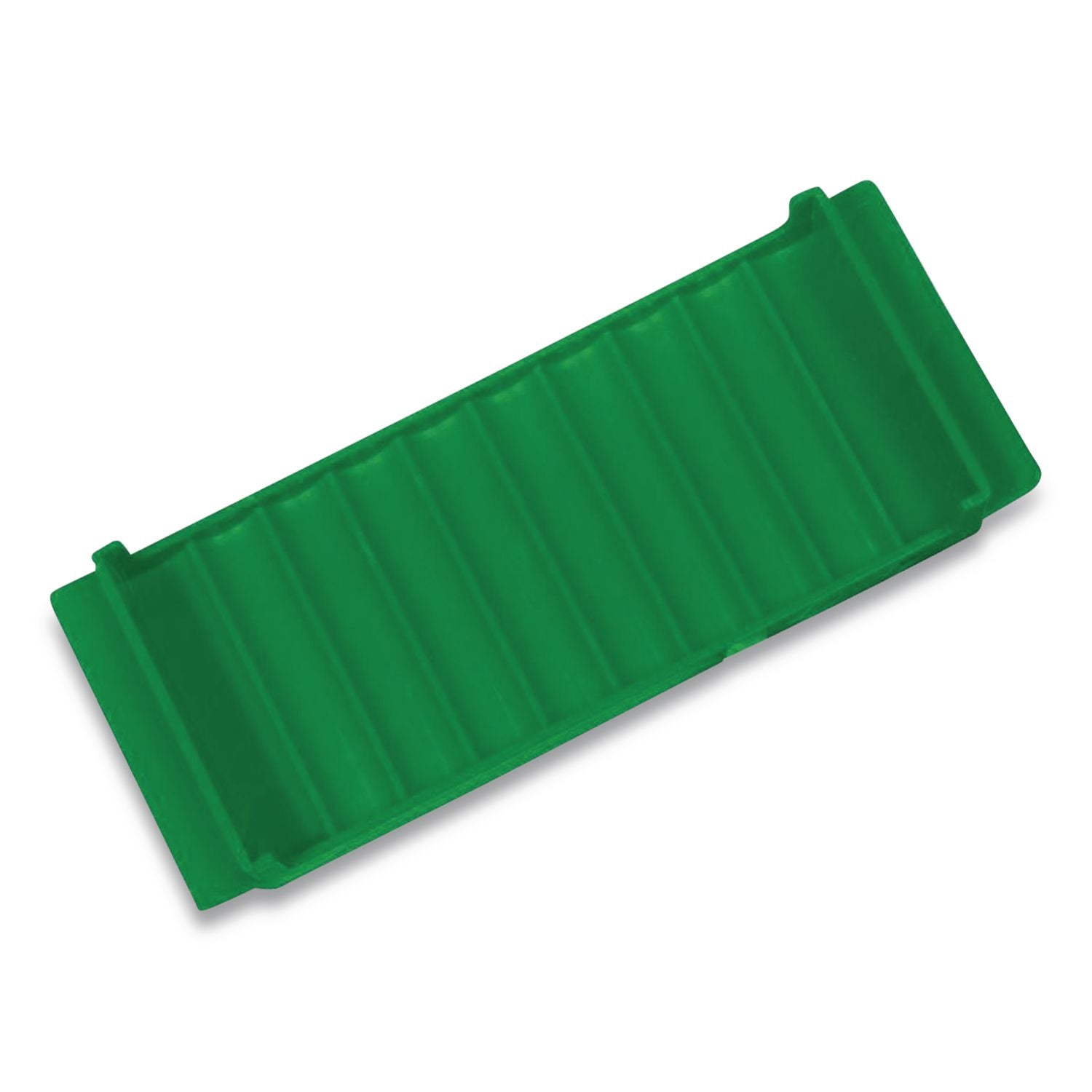 Stackable Plastic Coin Tray, Accommodates $50 in Dimes, 3.75" x 11.5" x 1.5", Green