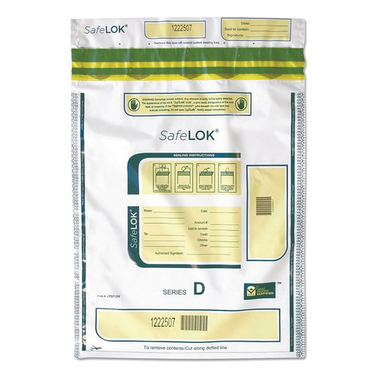 Series D Deposit Bags, Plastic, 12" x 16", White, 100/Pack