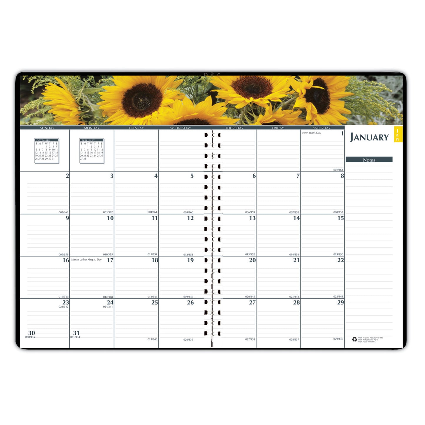 Express Track Recycled Weekly Appointment Book/Monthly Planner, 8 x 5, Black Cover, 13-Month: Jan 2026 to Jan 2027