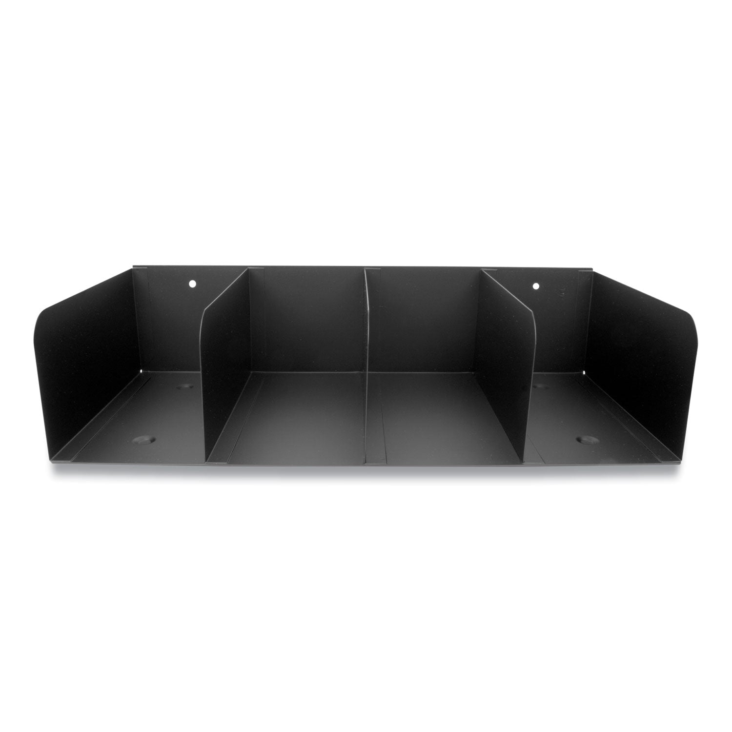 Cash Handling Organizer Bins, 4 Compartments, 16" x 8" x 4", Black