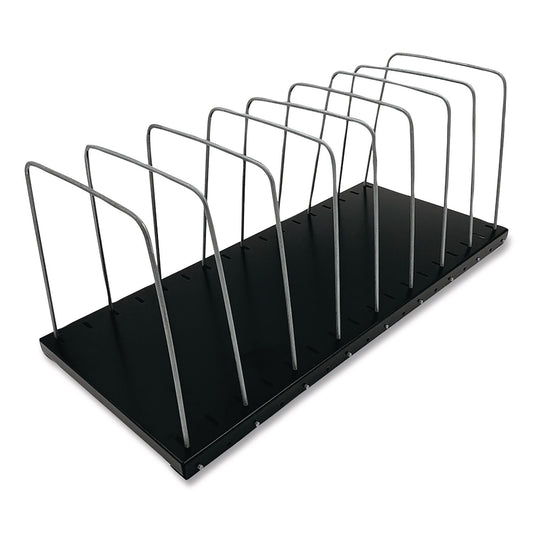 Steel Wire Vertical File Organizer, 8 Sections, Letter Size Files, 18.25 X 8 X 7.5, Black/metal Gray