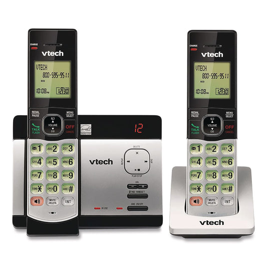 CS5129-2 Two-Handset Cordless Telephone System, Silver/Black