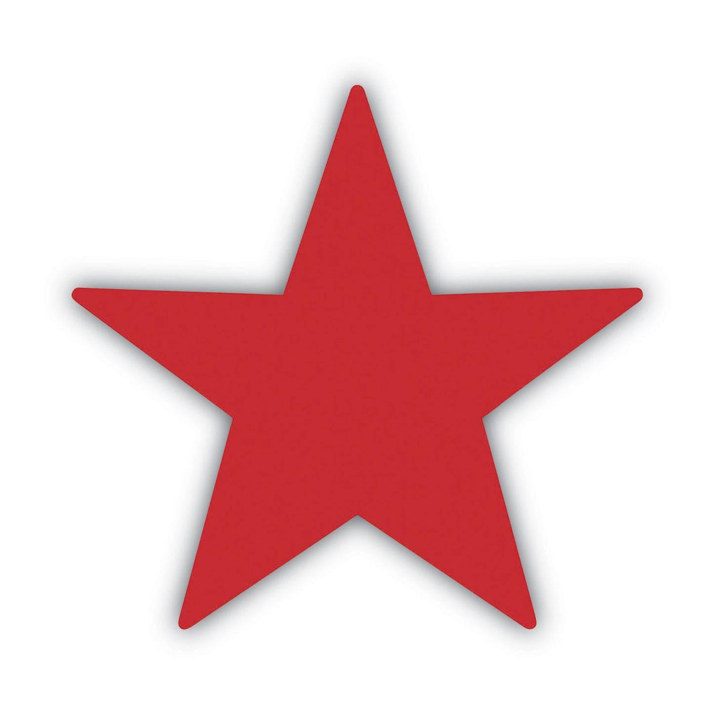 Pre-Inked Round Stamp with Microban, Star, 0.63" dia, Red