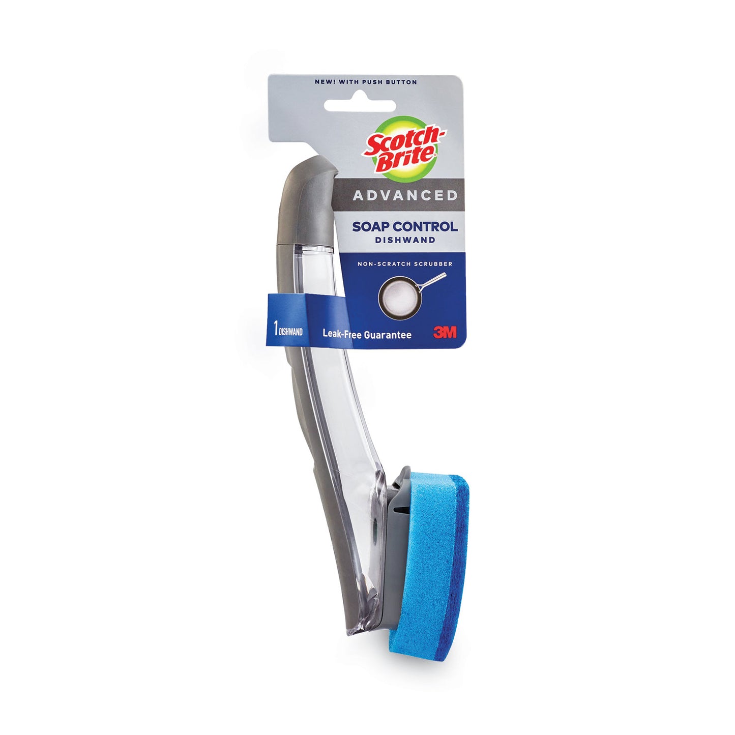 Advanced Soap Control Non-Scratch Dishwand, 4 X 11.25, Blue