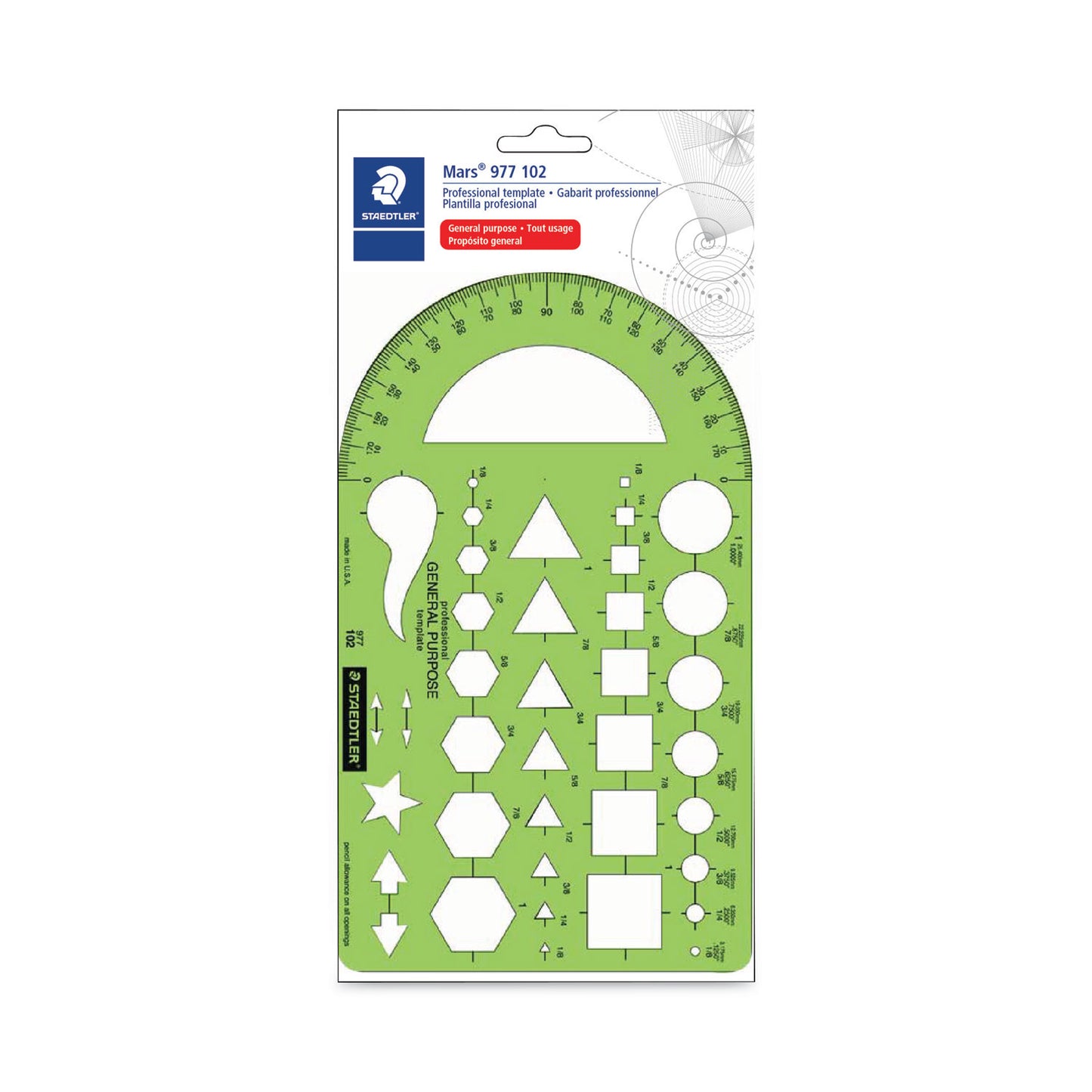 Templates, 40 Geometric Shapes, 5.5 X 9.5, Green