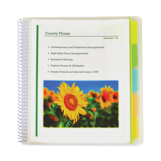 10-Pocket Poly Portfolio With Write-On Tabs, 8.5 X 11, Clear/clear