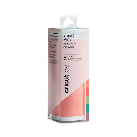 Joy Removable Smart Vinyl for Assorted Surfaces, 5.5 x 12, Coral/Lavender/Mint/Petal/Teal, 5/Pack