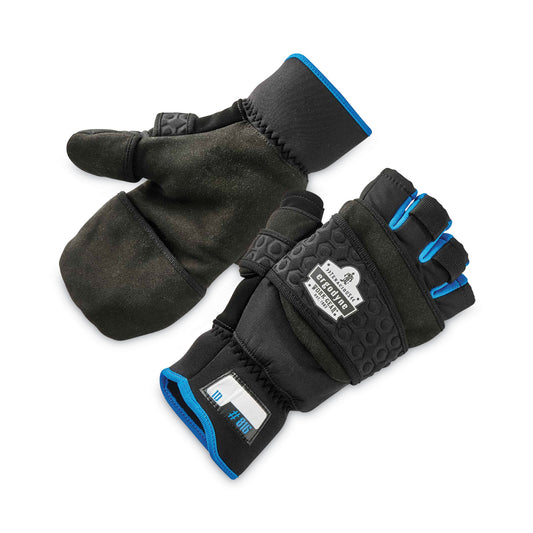 ProFlex 816 Thermal Flip-Top Gloves, EN388: 3423X, 9" Long, Small, Black, Pair