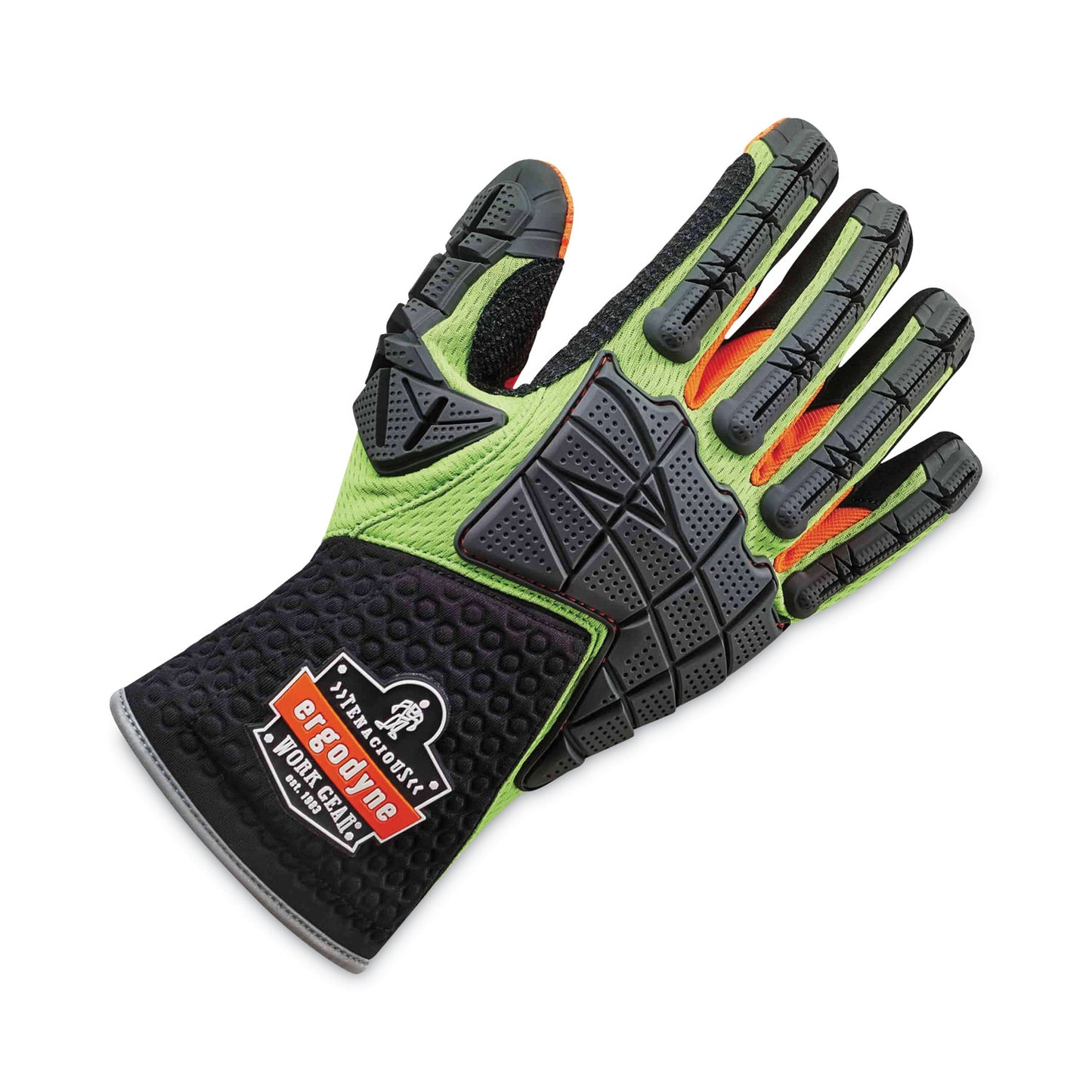 ProFlex 925F(x) Standard Dorsal Impact-Reducing Gloves, EN388: 4121XP, XX-Large, Black/Lime, Pair
