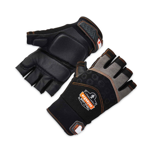 ProFlex 900 Half-Finger Impact Gloves, EN388: 1121X, Large, Black, Pair