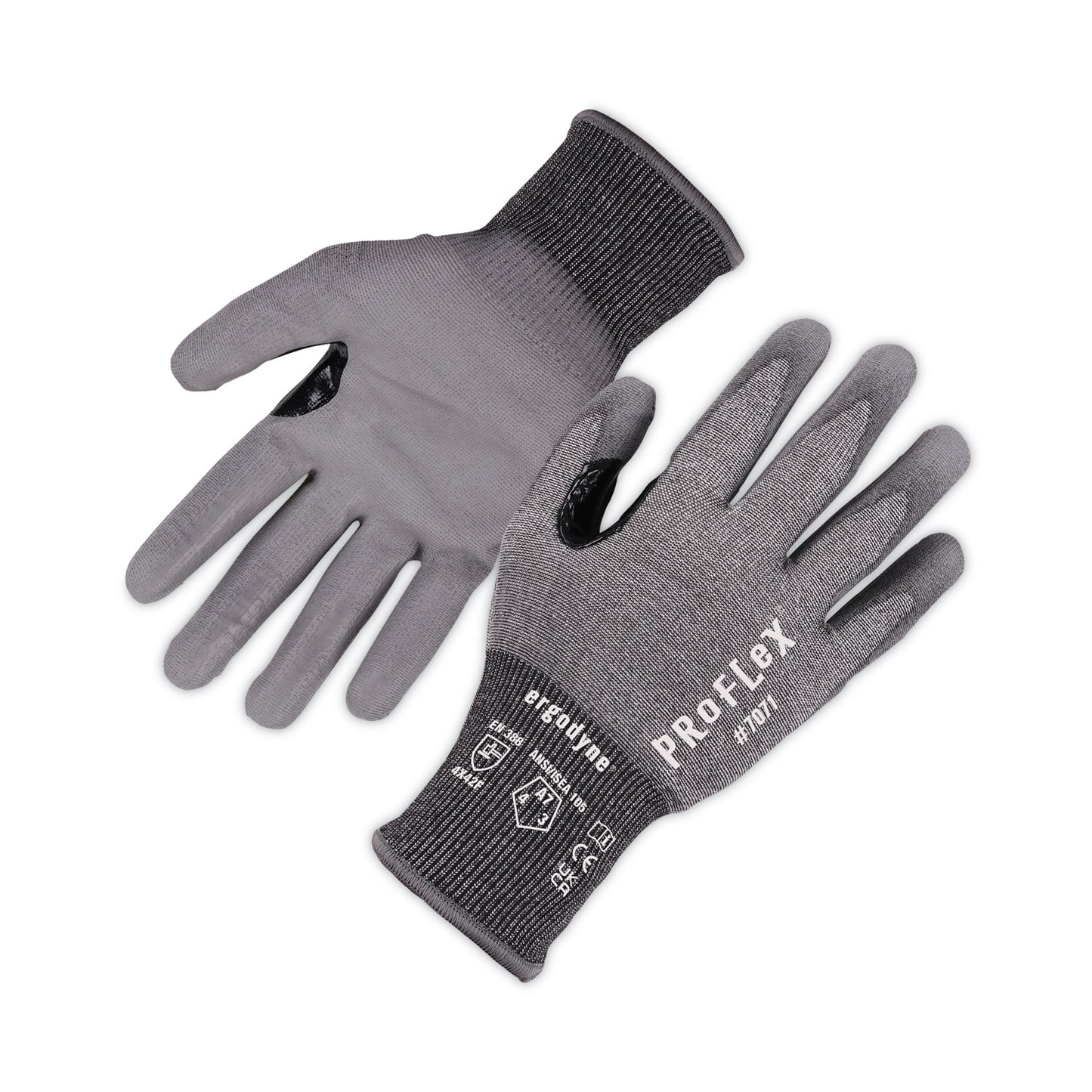ProFlex 7071 ANSI A7 PU Coated CR Gloves, EN388: 4X42F, 9" Long, Large, Gray, 12 Pairs