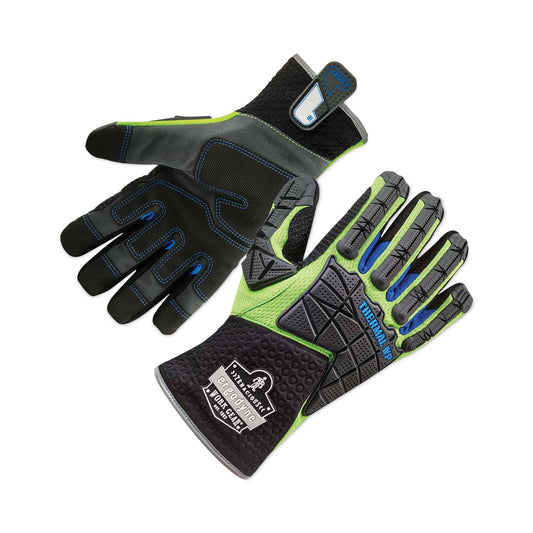 ProFlex 925WP Performance Dorsal Impact-Reducing Thermal Waterproof Gloves, EN388: 3323XP, XX-Large, Black/Lime, Pair