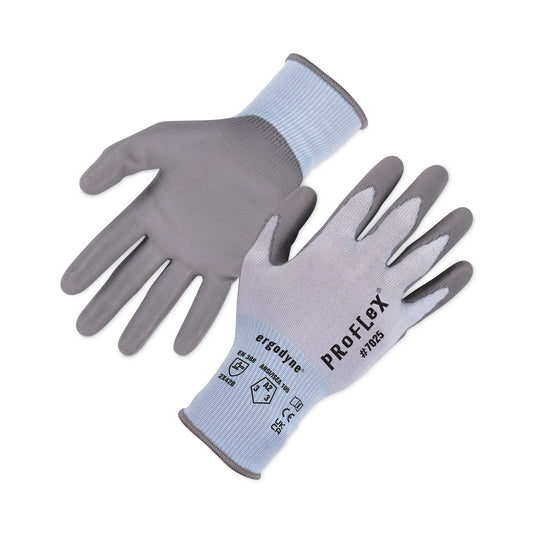 ProFlex 7025 ANSI A2 PU Coated CR Gloves, EN388: 2X42B, 9" Long, Large, Blue, 12 Pairs