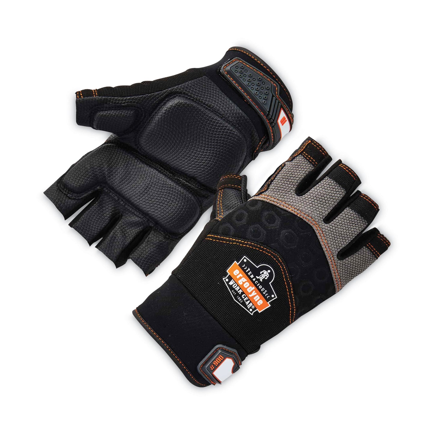 ProFlex 900 Half-Finger Impact Gloves, EN388: 1121X, XX-Large, Black, Pair