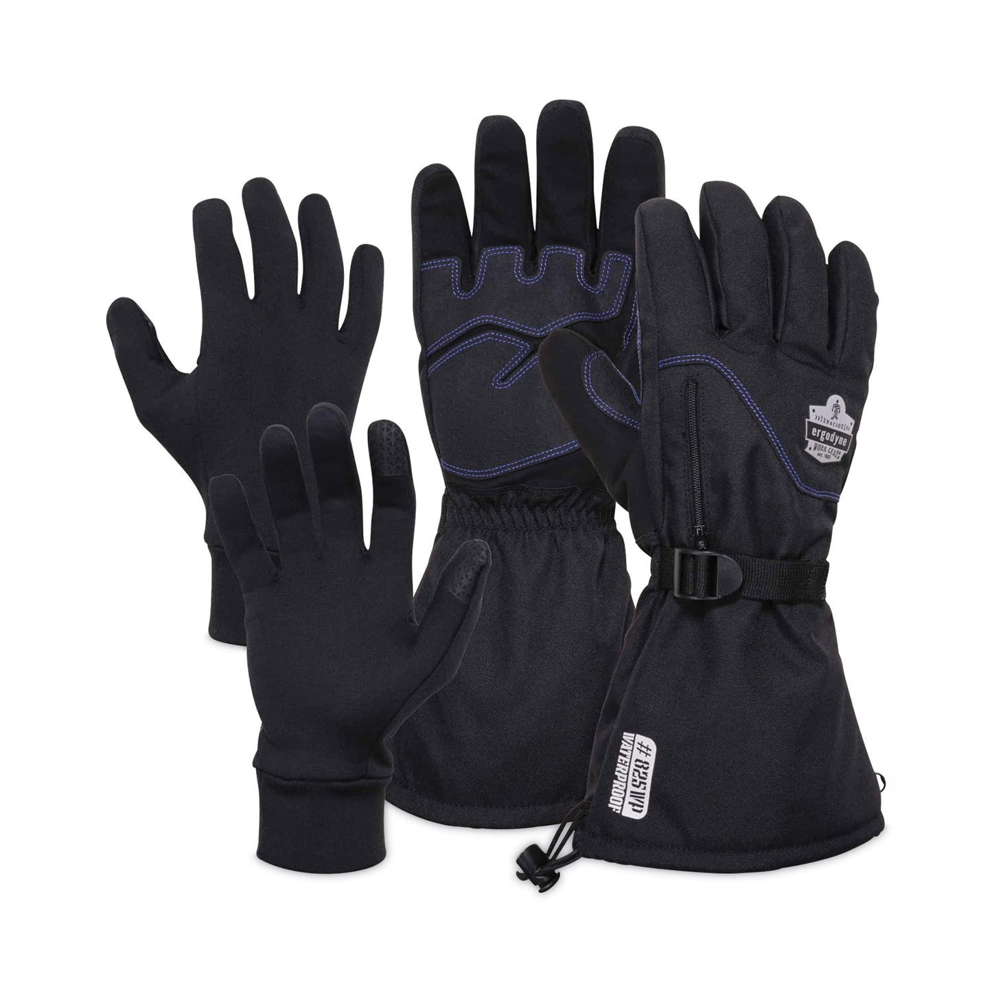 ProFlex 825WP Thermal Waterproof Winter Work Gloves, Medium, Black, Pair