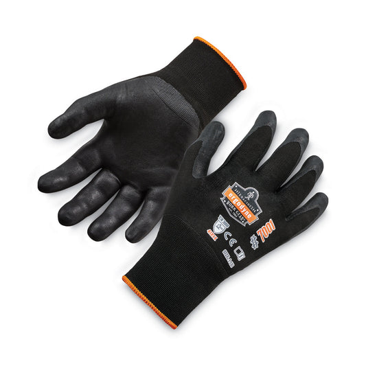 ProFlex 7001 Nitrile-Coated Gloves, EN388: 4121X, 9" Long, Large, Black, Pair