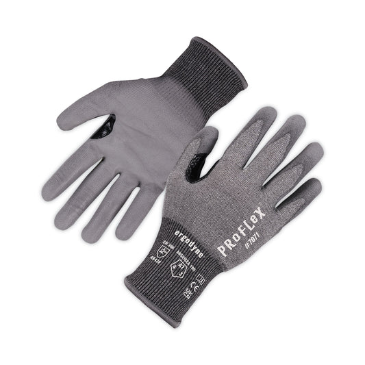 ProFlex 7071 ANSI A7 PU Coated CR Gloves, EN388: 4X42F, 9" Long, Small, Gray, Pair