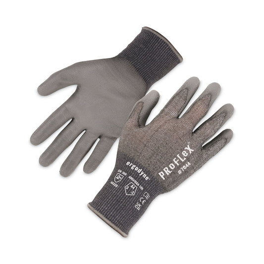 ProFlex 7044 ANSI A4 PU Coated CR Gloves, EN388: 4X42D, 9" Long, Large, Gray, 12 Pairs