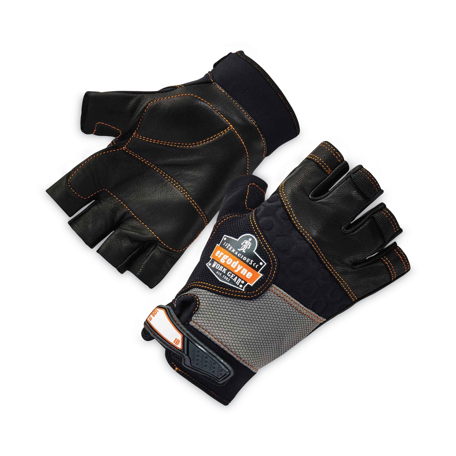 ProFlex 901 Half-Finger Leather Impact Gloves, EN388: 3122X, Small, Black, Pair