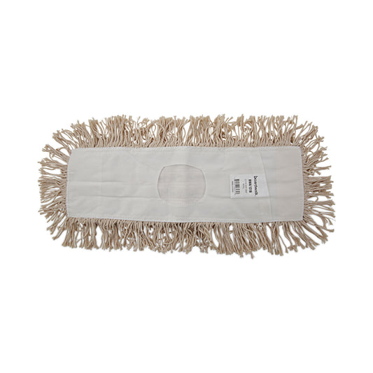 Industrial Dust Mop Head, Hygrade Cotton, 18 x 5, White