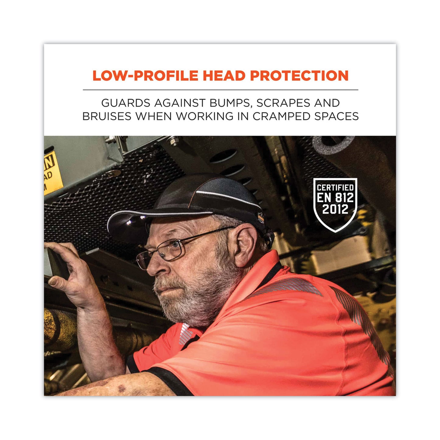 Skullerz 8960 Bump Cap with LED Lighting, Long Front Brim, XXX-Small to Large (Up to 7.5), 0.01" Insert, Lime Green