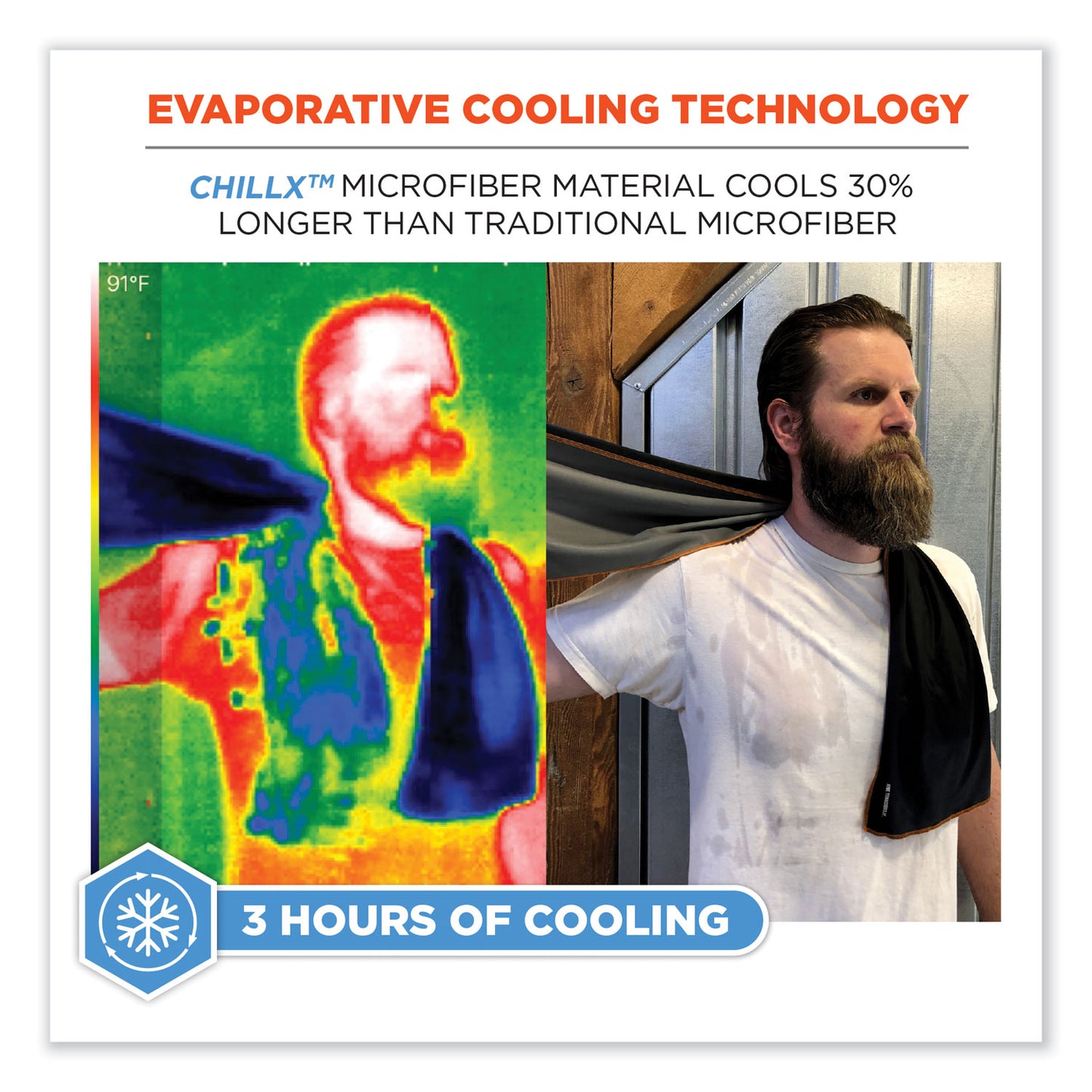 Chill-Its 6602MF Evaporative Microfiber Cooling Towel, 40.9 x 9.8, One Size Fits Most, Microfiber, Lime