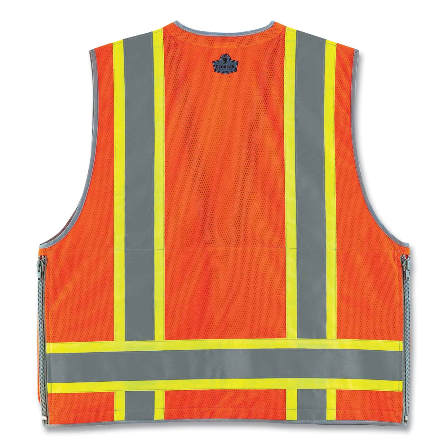 GloWear 8254HDZ Class 2 Heavy-Duty Surveyors Zipper Vest, Polyester, Small/Medium, Orange