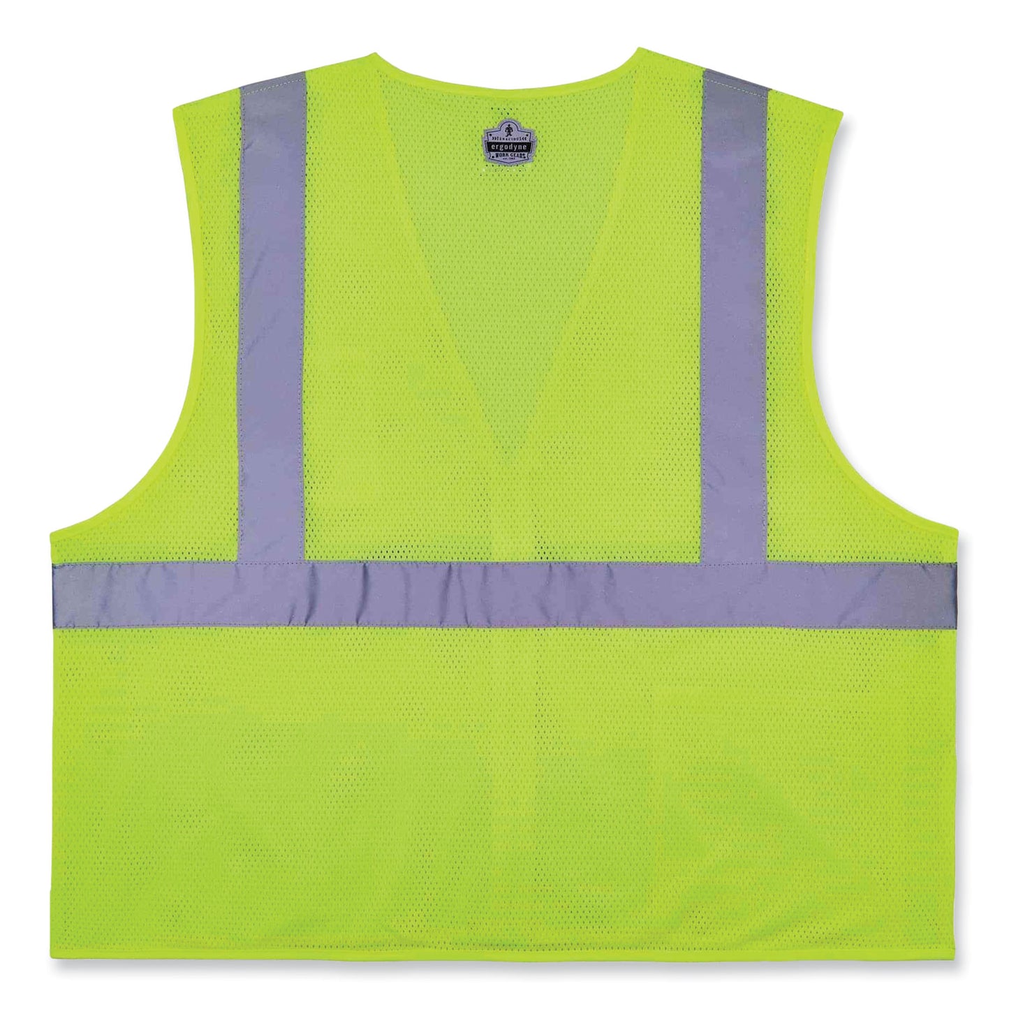 GloWear 8256Z Class 2 Self-Extinguishing Zipper Vest, Polyester, 4X-Large/5X-Large, Lime