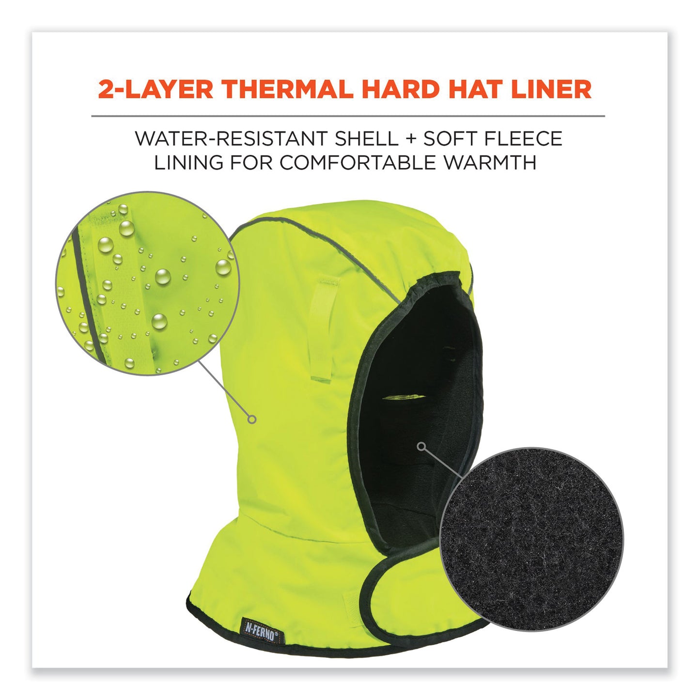 N-Ferno 6842 2-Layer Poly Shoulder Winter Liner, Fleece/Polyester, One Size Fits Most, Lime
