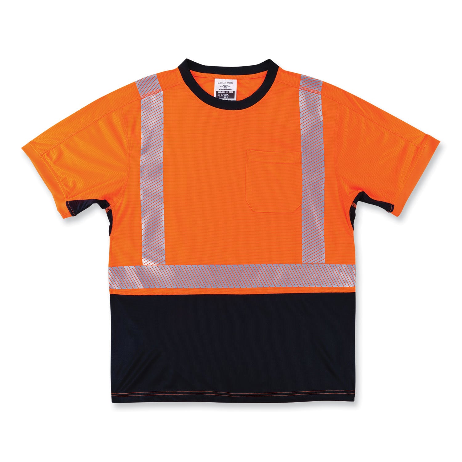 GloWear 8283BK Class 2 Lightweight Performance Hi-Vis T-Shirt, 2X-Large, Orange