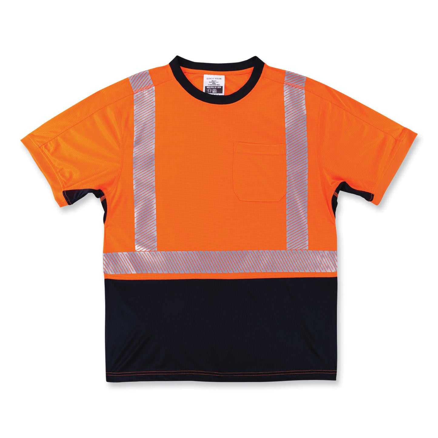 GloWear 8283BK Class 2 Lightweight Performance Hi-Vis T-Shirt, 3X-Large, Orange