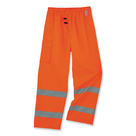 GloWear 8915 Class E Hi-Vis Rain Pants, Medium, Orange