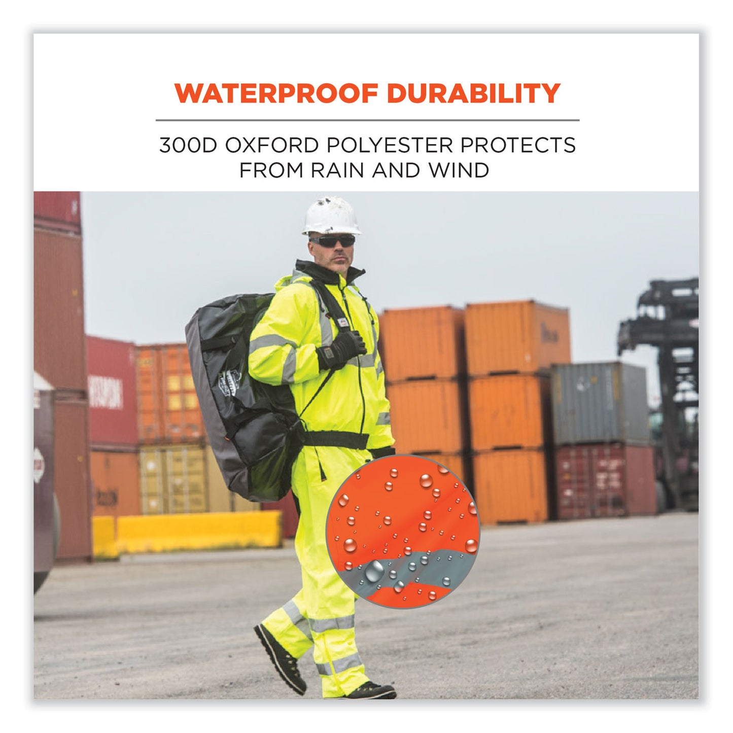 GloWear 8915 Class E Hi-Vis Rain Pants, 4X-Large, Orange