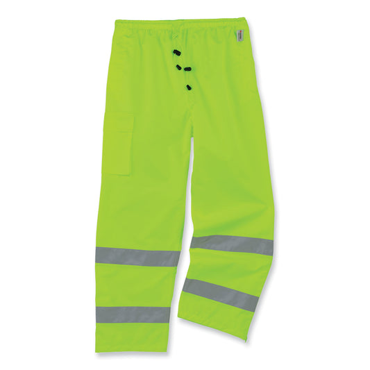 GloWear 8915 Class E Hi-Vis Rain Pants, Large, Lime