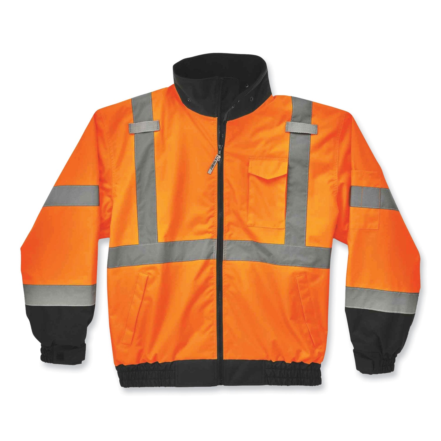 GloWear 8379 Class 3 Hi-Vis Fleece Lined Bomber Jacket, Orange, 5X-Large