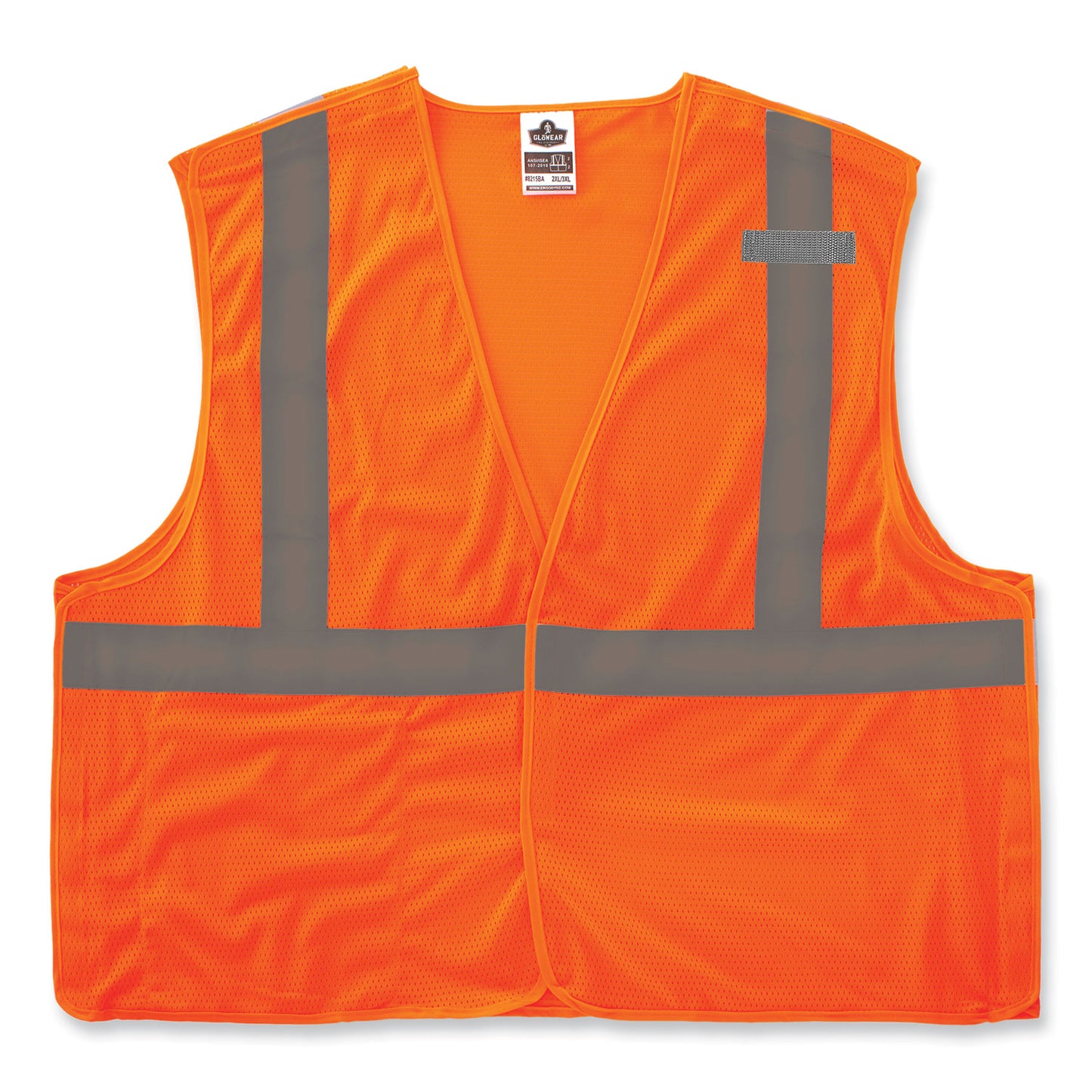 GloWear 8215BA-S Single Size Class 2 Economy Breakaway Mesh Vest, Polyester, 5X-Large, Orange