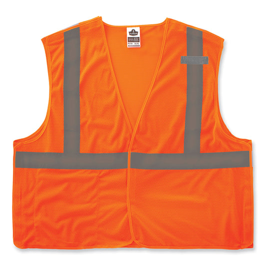 GloWear 8215BA-S Single Size Class 2 Economy Breakaway Mesh Vest, Polyester, 4X-Large, Orange
