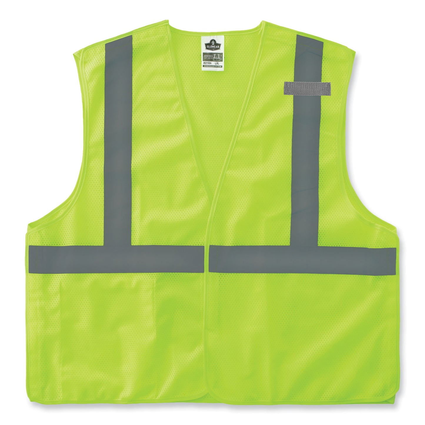GloWear 8215BA-S Single Size Class 2 Economy Breakaway Mesh Vest, Polyester, 2X-Large, Lime
