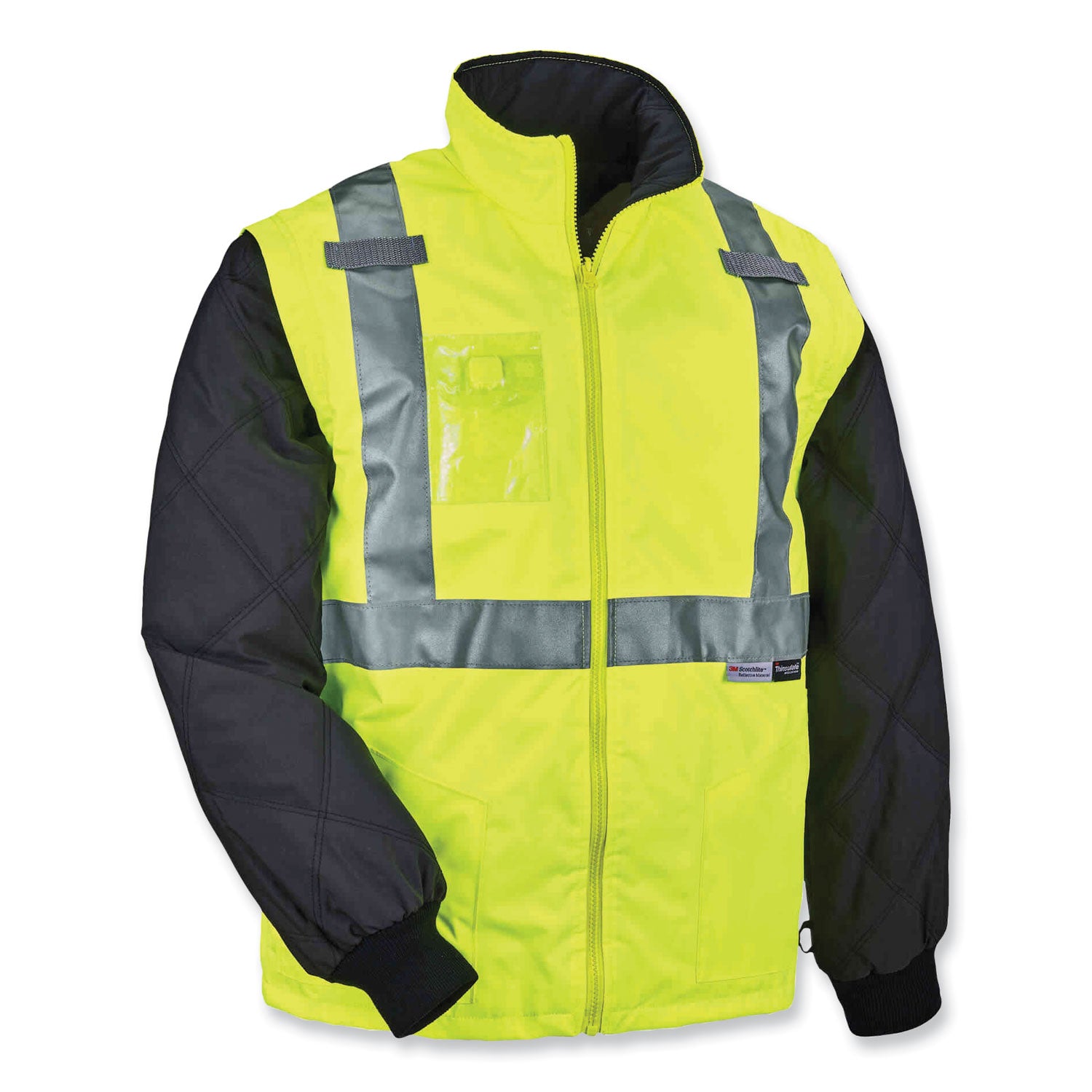 GloWear 8287 Class 2 Hi-Vis Jacket with Removable Sleeves, 4X-Large, Lime