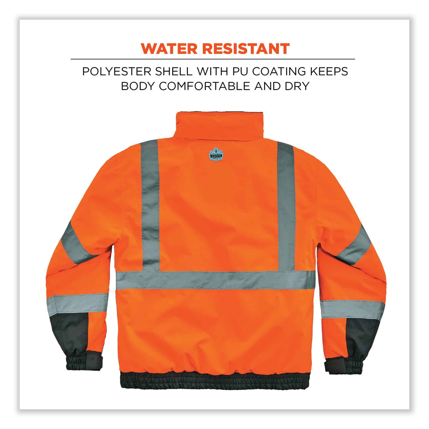 GloWear 8377 Class 3 Hi-Vis Quilted Bomber Jacket, Orange, X-Large