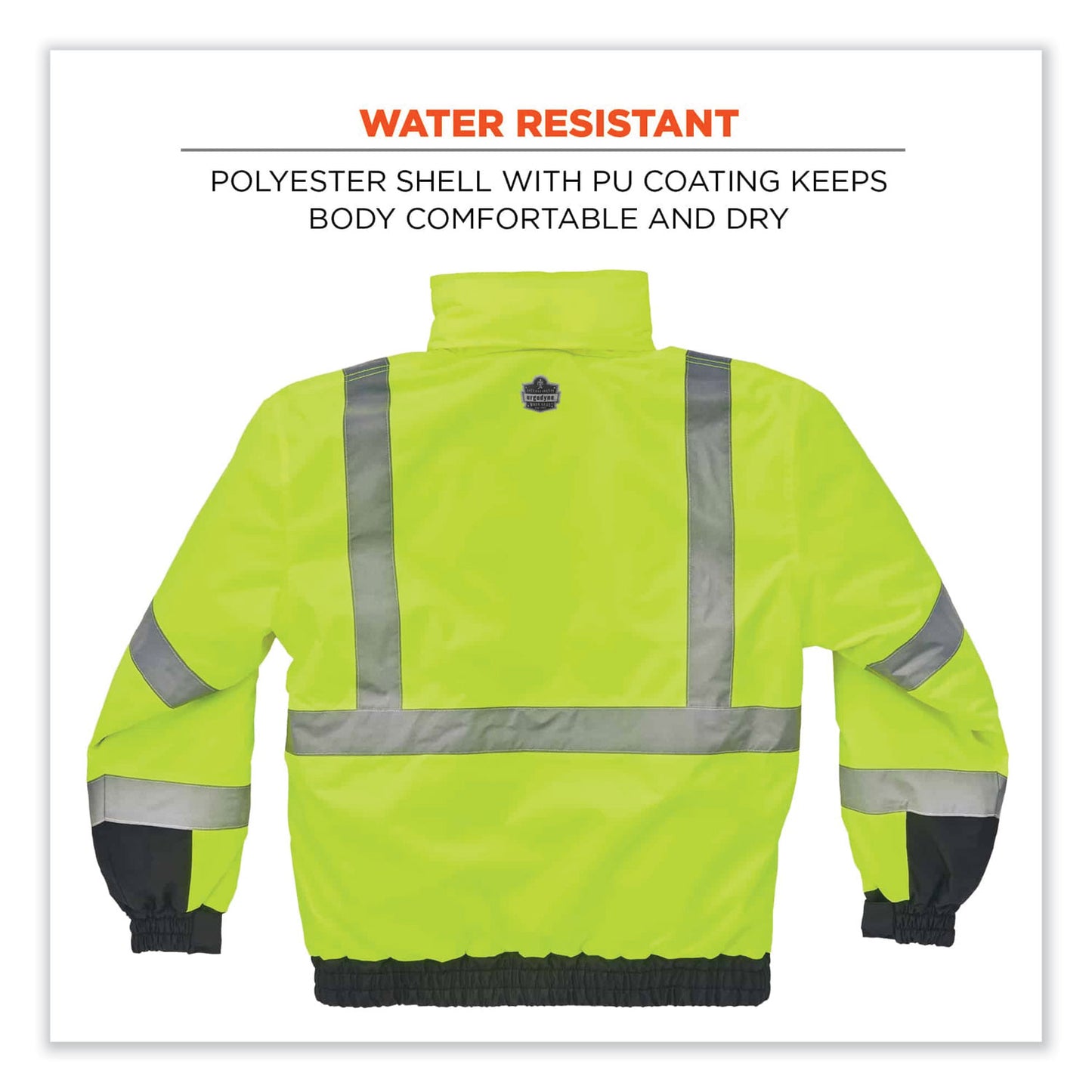 GloWear 8377 Class 3 Hi-Vis Quilted Bomber Jacket, Lime, Small
