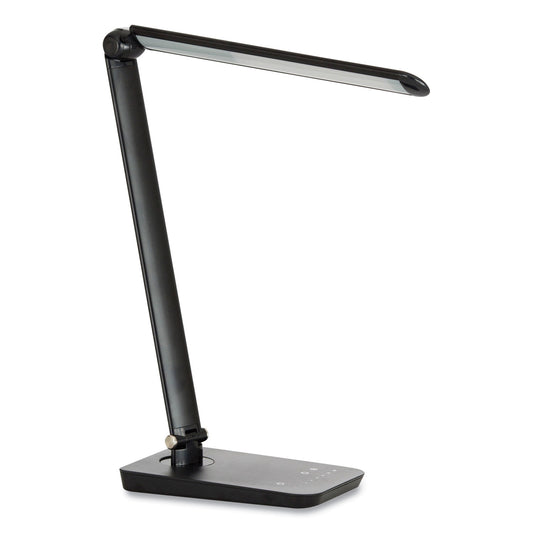 Vamp LED Wireless Charging Lamp, Multi-pivot Neck, 16.75" High, Black