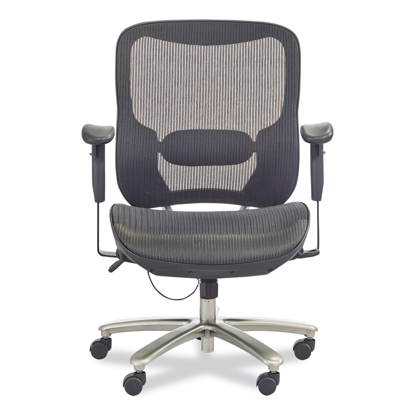 Lineage Big and Tall All-Mesh Task Chair, Supports Up to 400 lb, 19.5" to 23.25" Seat Height, Black Seat, Chrome Base