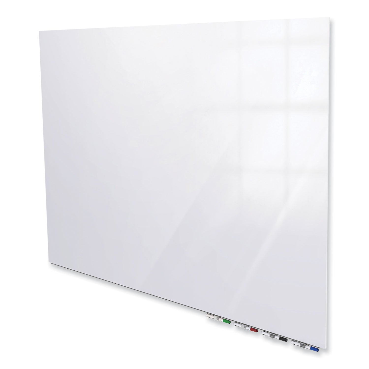 Aria Low-Profile Frameless Magnetic Glassboard, 36" x 24", White Surface