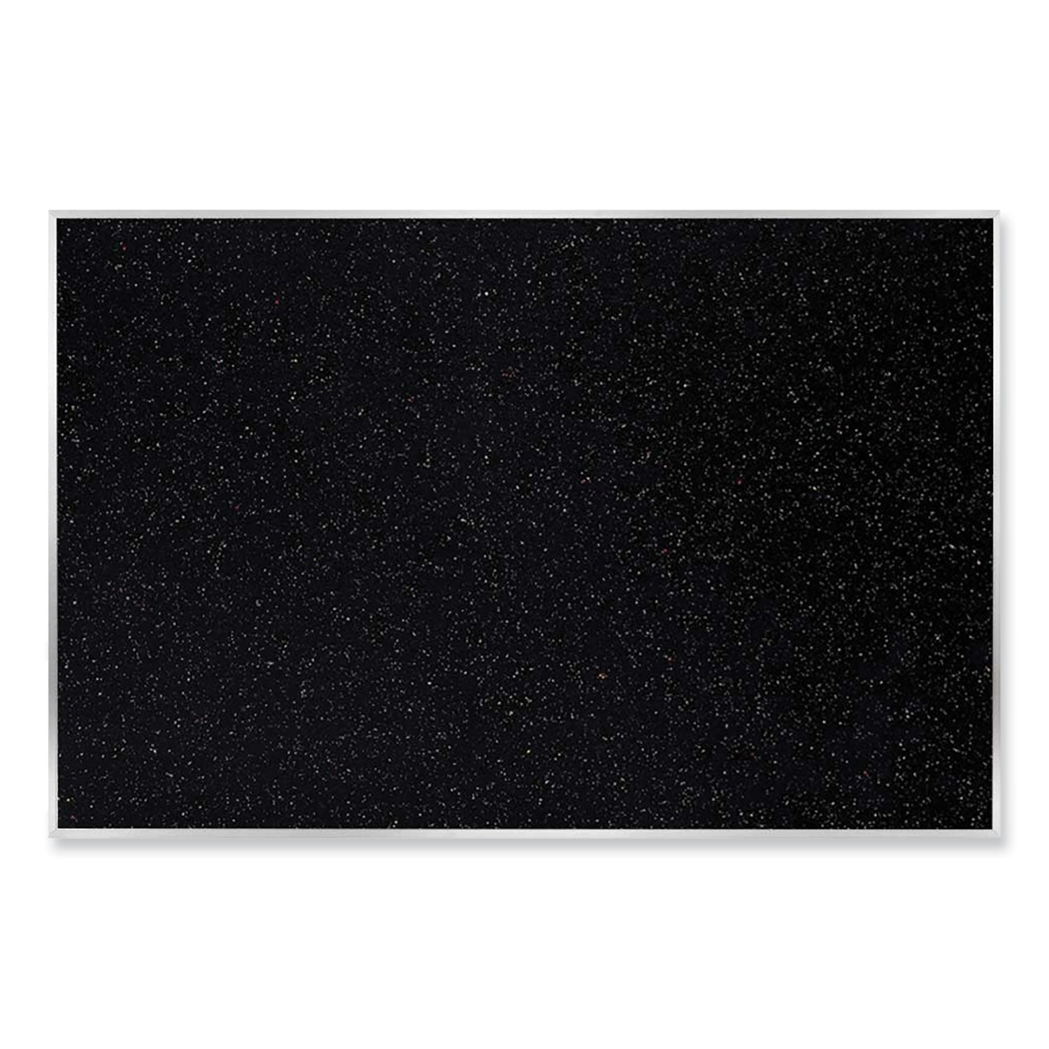 Aluminum-Frame Recycled Rubber Bulletin Boards, 144.5" x 48.5", Confetti Surface, Satin Aluminum Frame