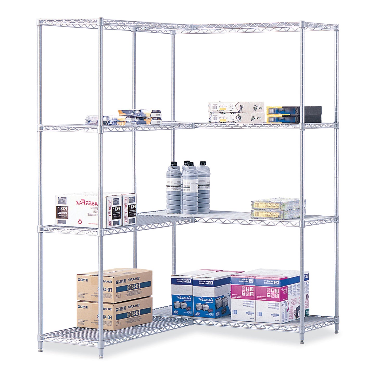 Industrial Extra Shelf Pack, 36w x 18d x 1.5h Steel, Metallic Gray, 2/Pack