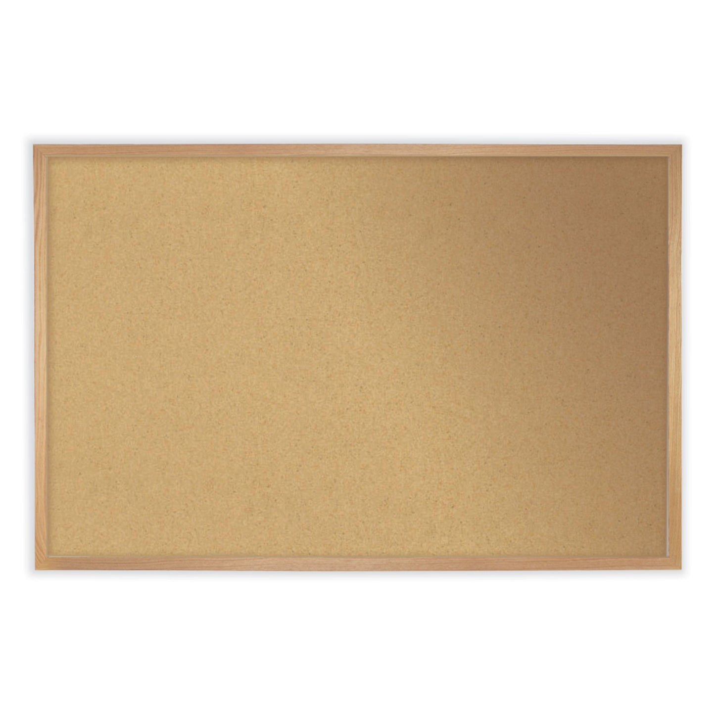 Natural Cork Bulletin Board with Wood Frame, 72.5" x 48.5", Tan Surface, Oak Finished Wood Frame