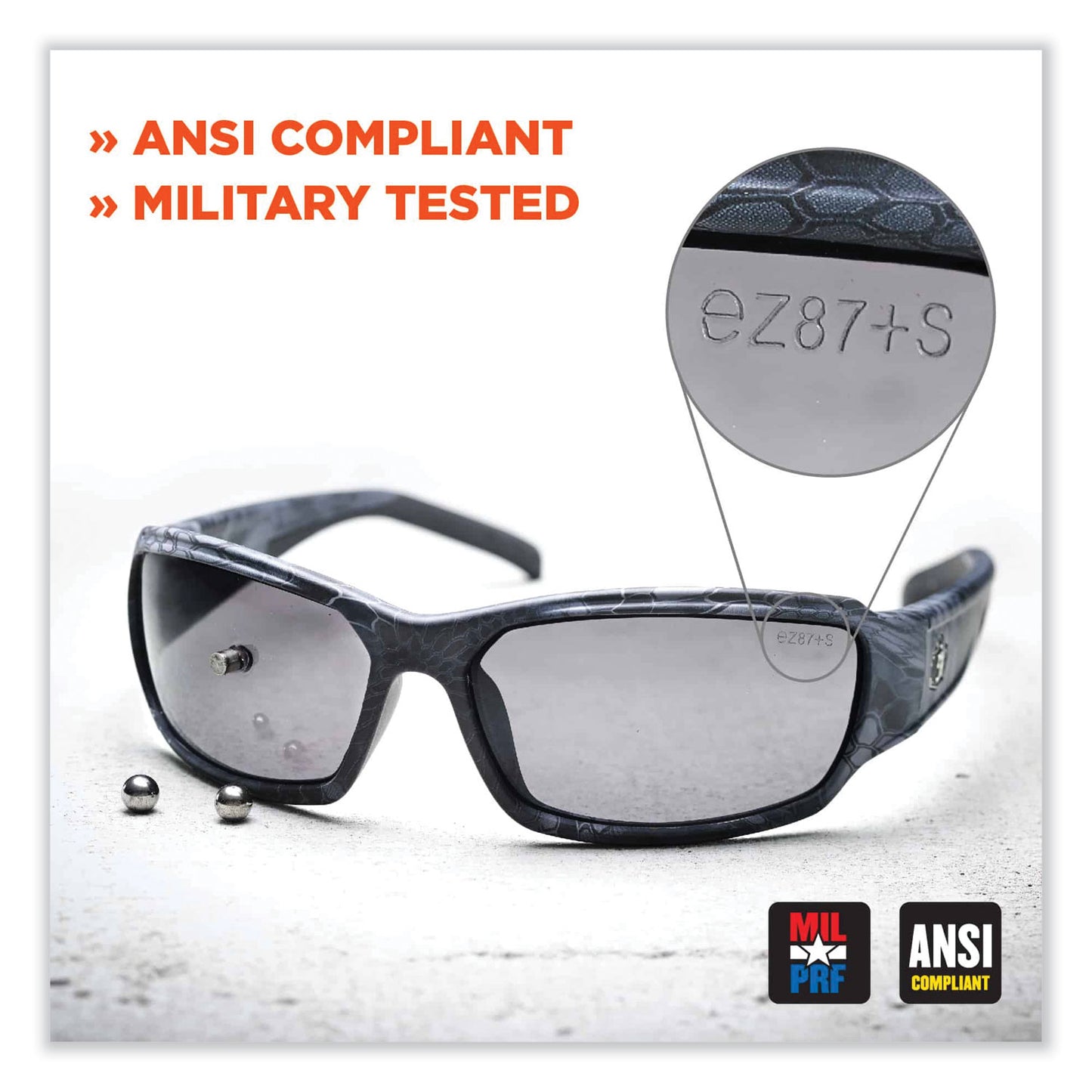 Skullerz Dagr Safety Glasses, Black Half Frame, Polarized Smoke Single Lens