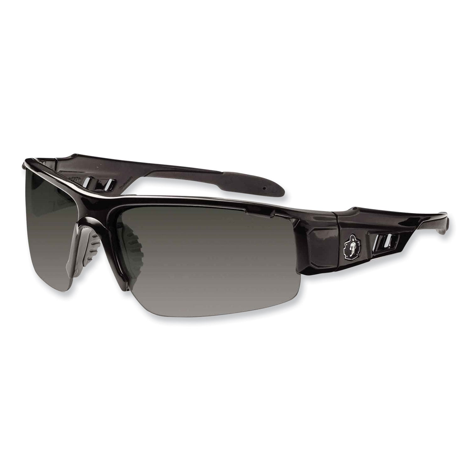 Skullerz Dagr Safety Glasses, Black Half Frame, Smoke Single Anti-Fog Lens