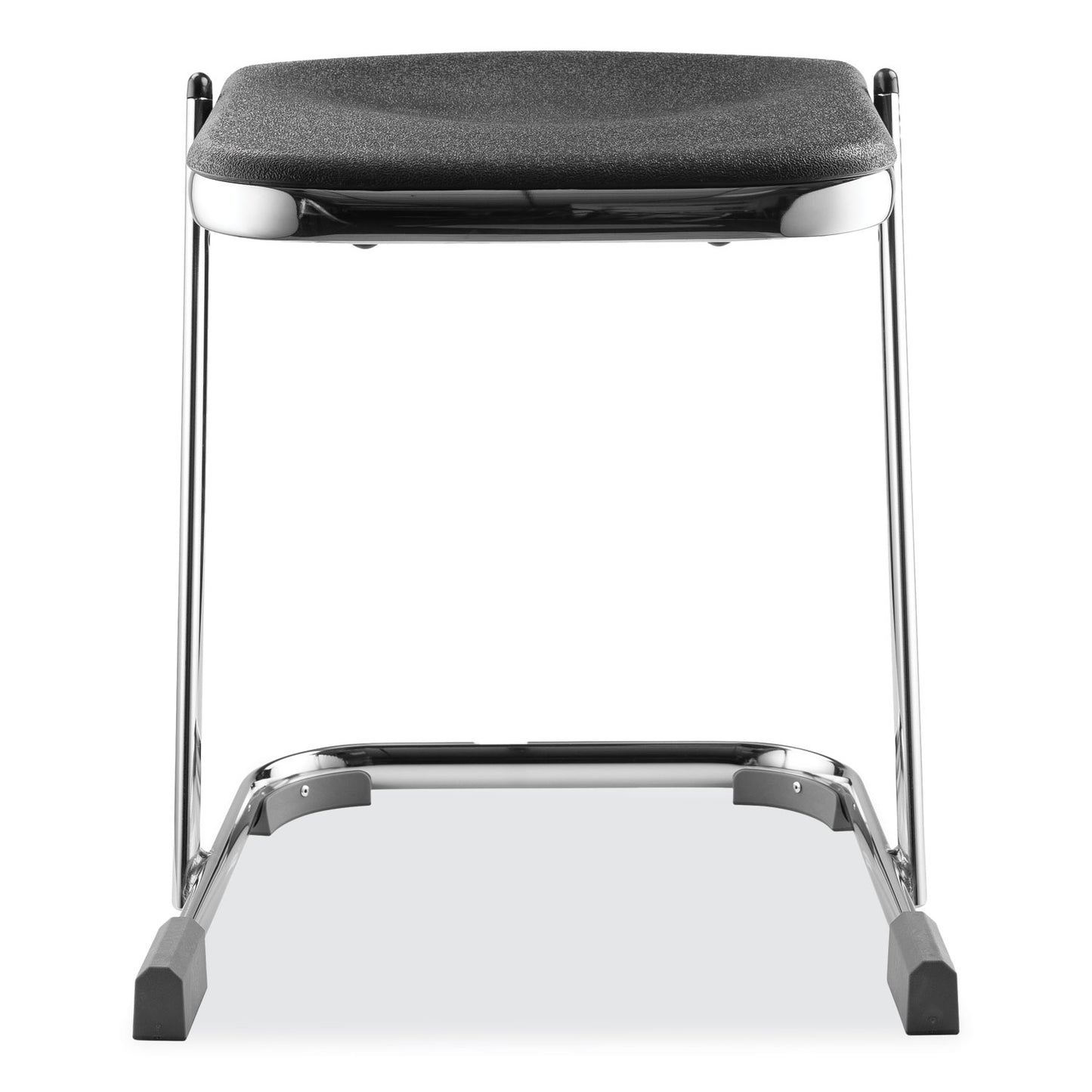 6600 Series Elephant Z-Stool, Backless, Supports Up to 500lb, 18" Seat Height, Black Seat, Chrome Frame